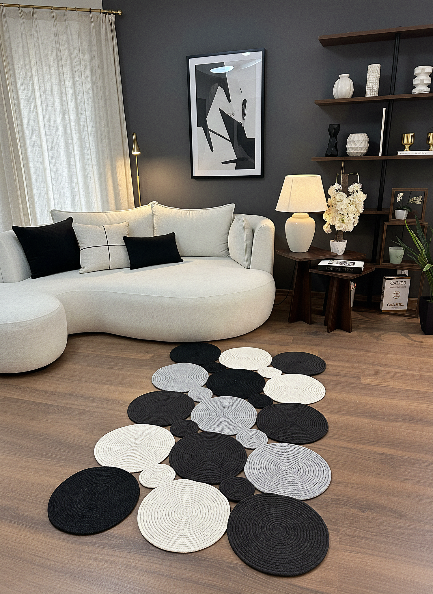 JÜT-KV429 Elde Dokuma Doğal Jüt Hasır Halı