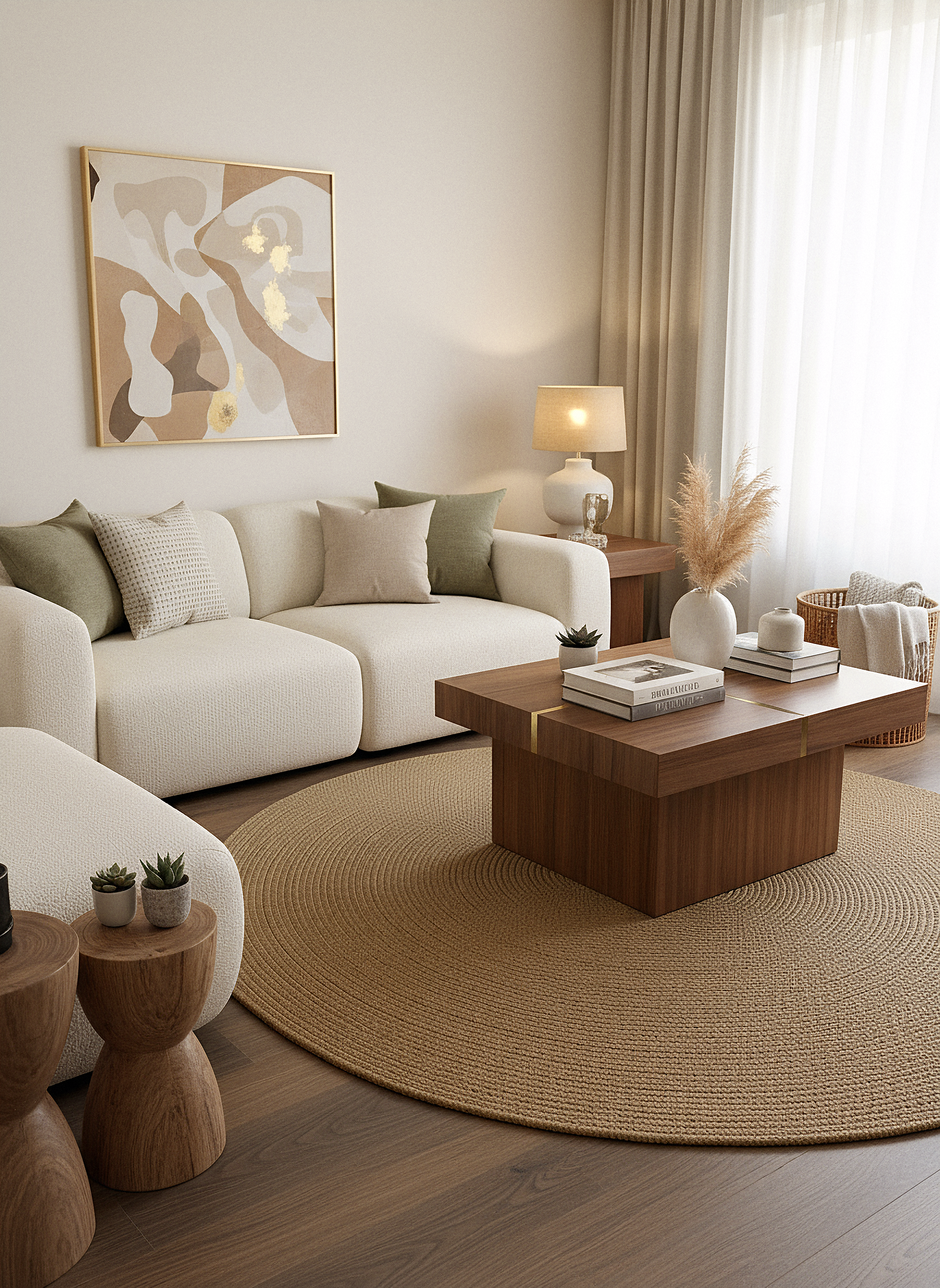 JÜT-RV305 Elde Dokuma Doğal Jüt Hasır Halı