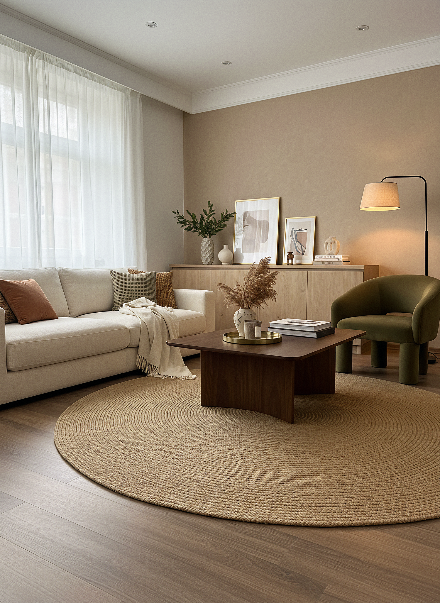 JÜT-RV305 Elde Dokuma Doğal Jüt Hasır Halı