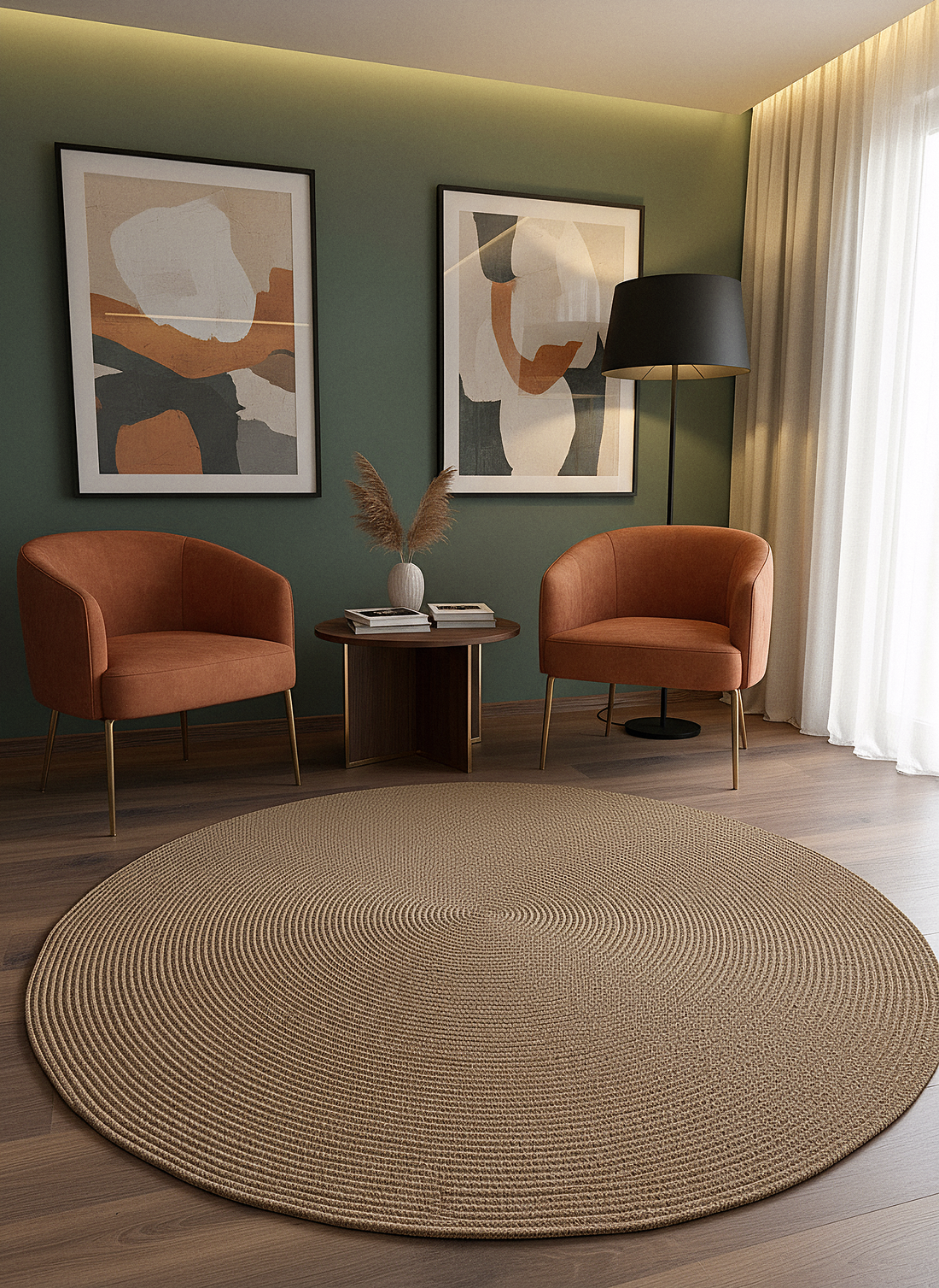 JÜT-RV305 Elde Dokuma Doğal Jüt Hasır Halı