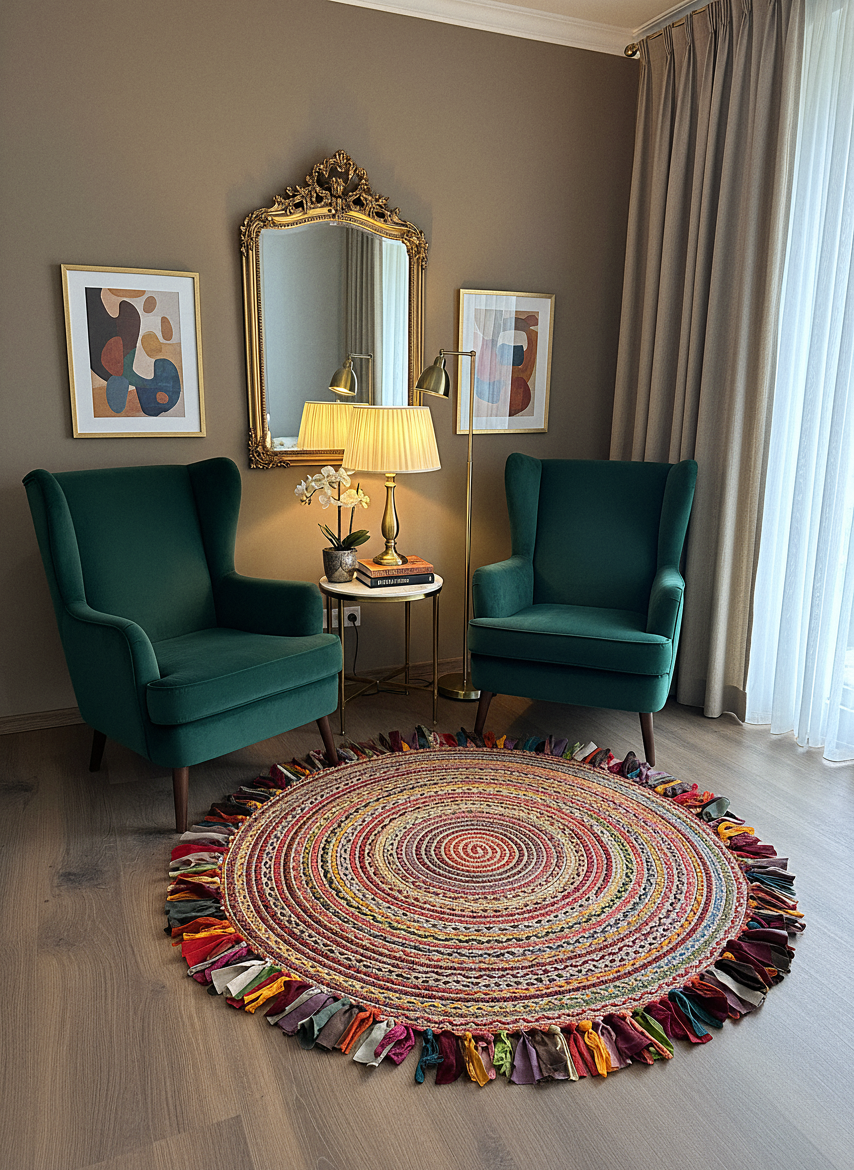 JÜT-RV410 Elde Dokuma Doğal Jüt Hasır Halı