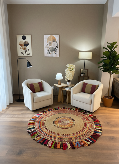 JÜT-RV410 Elde Dokuma Doğal Jüt Hasır Halı