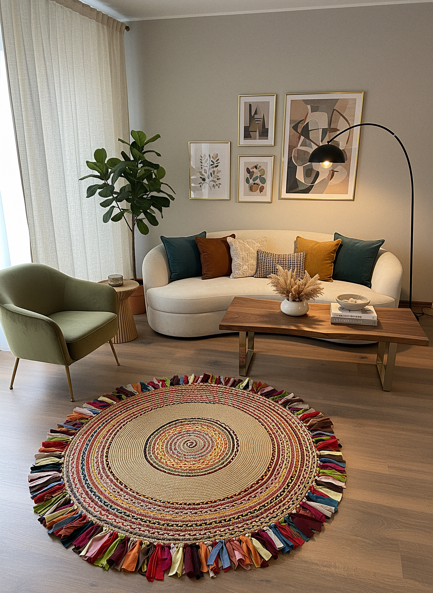 JÜT-RV410 Elde Dokuma Doğal Jüt Hasır Halı