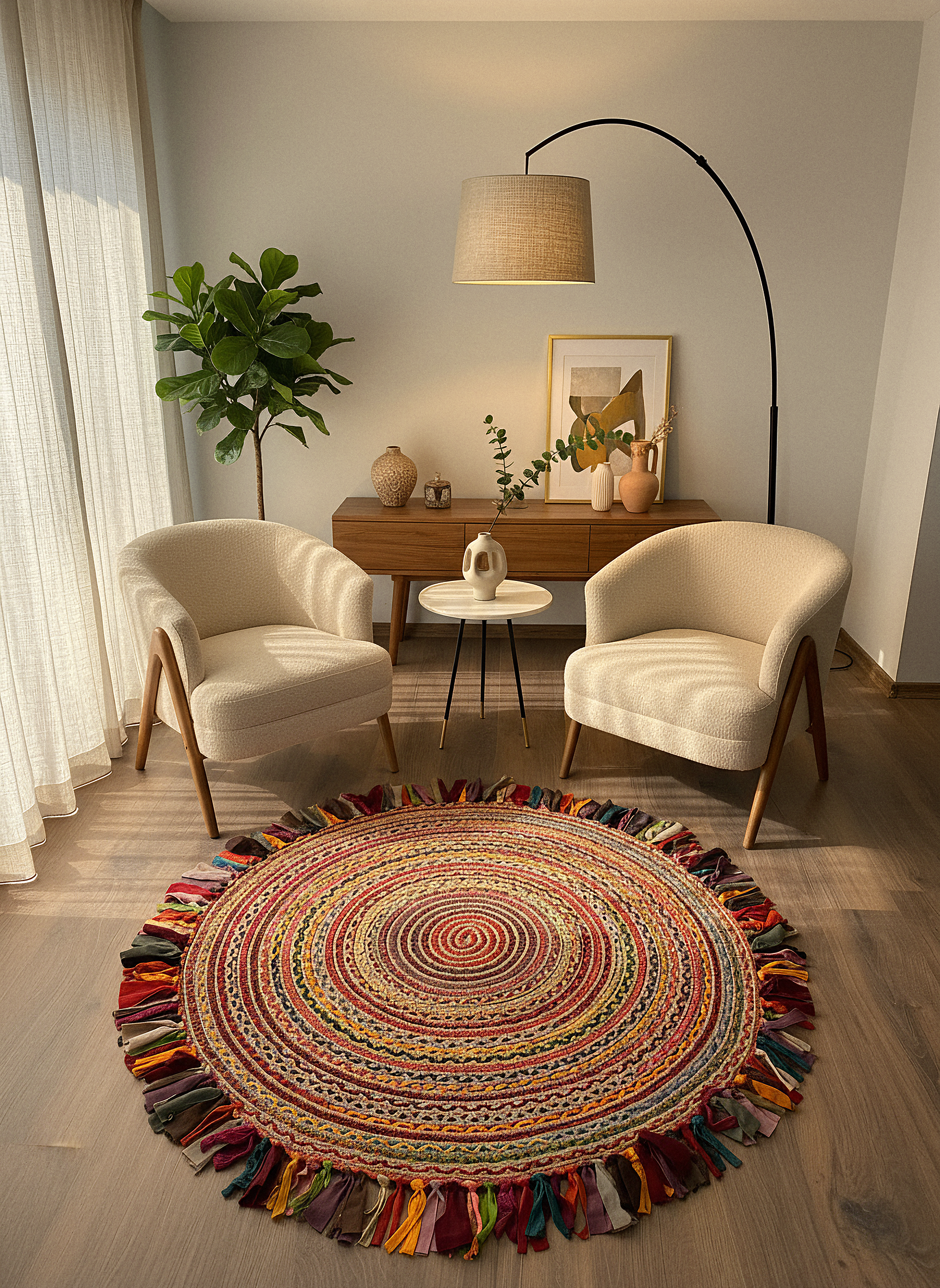 JÜT-RV410 Elde Dokuma Doğal Jüt Hasır Halı