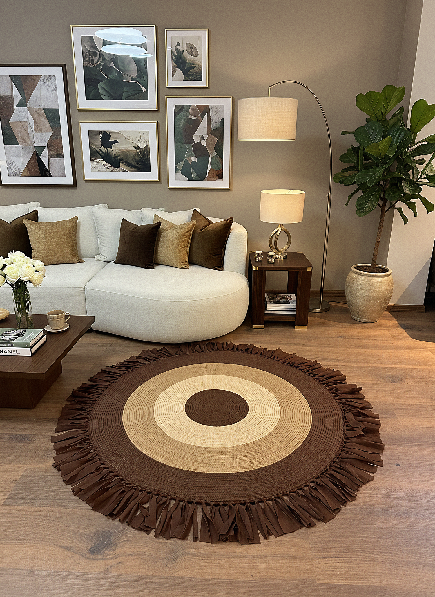 JÜT-221 Elde Dokuma Doğal Jüt Hasır Halı