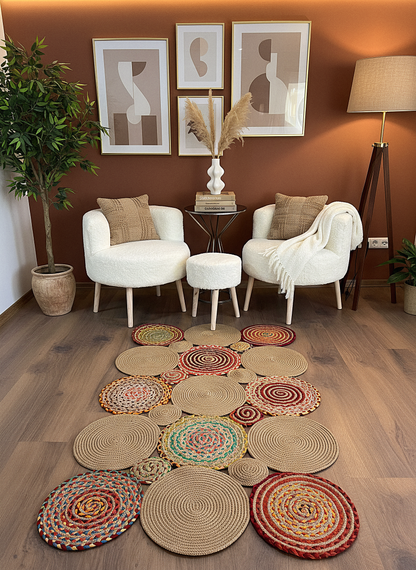 JÜT-426 Elde Dokuma Doğal Jüt Hasır Halı