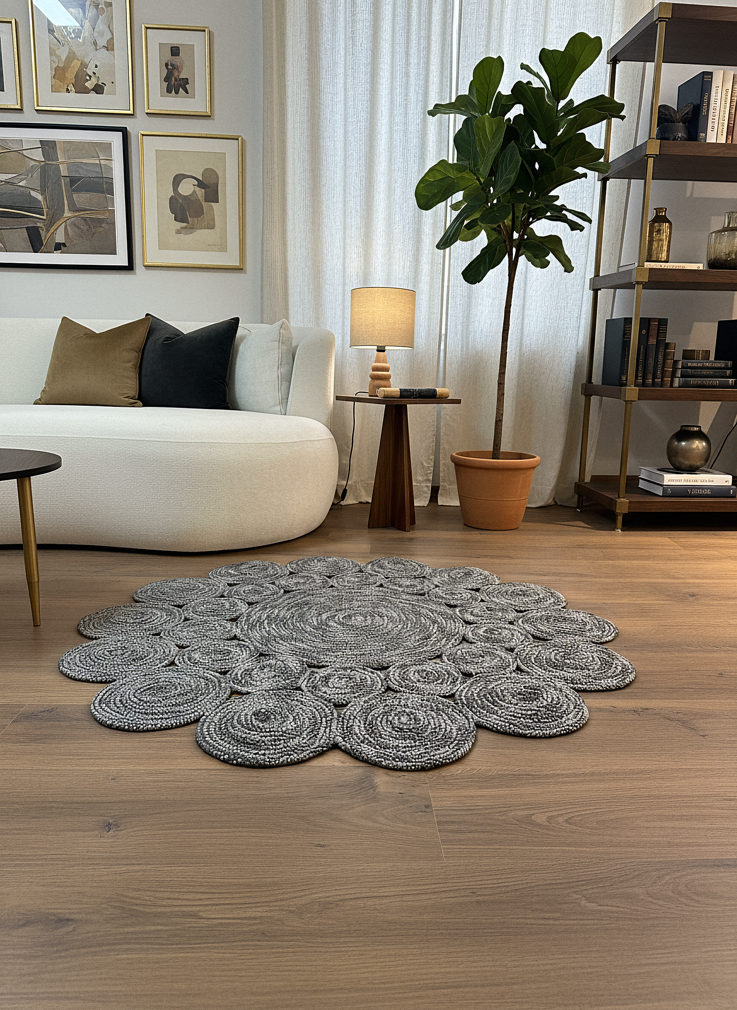 JÜT-815 Elde Dokuma Doğal Jüt Hasır Halı