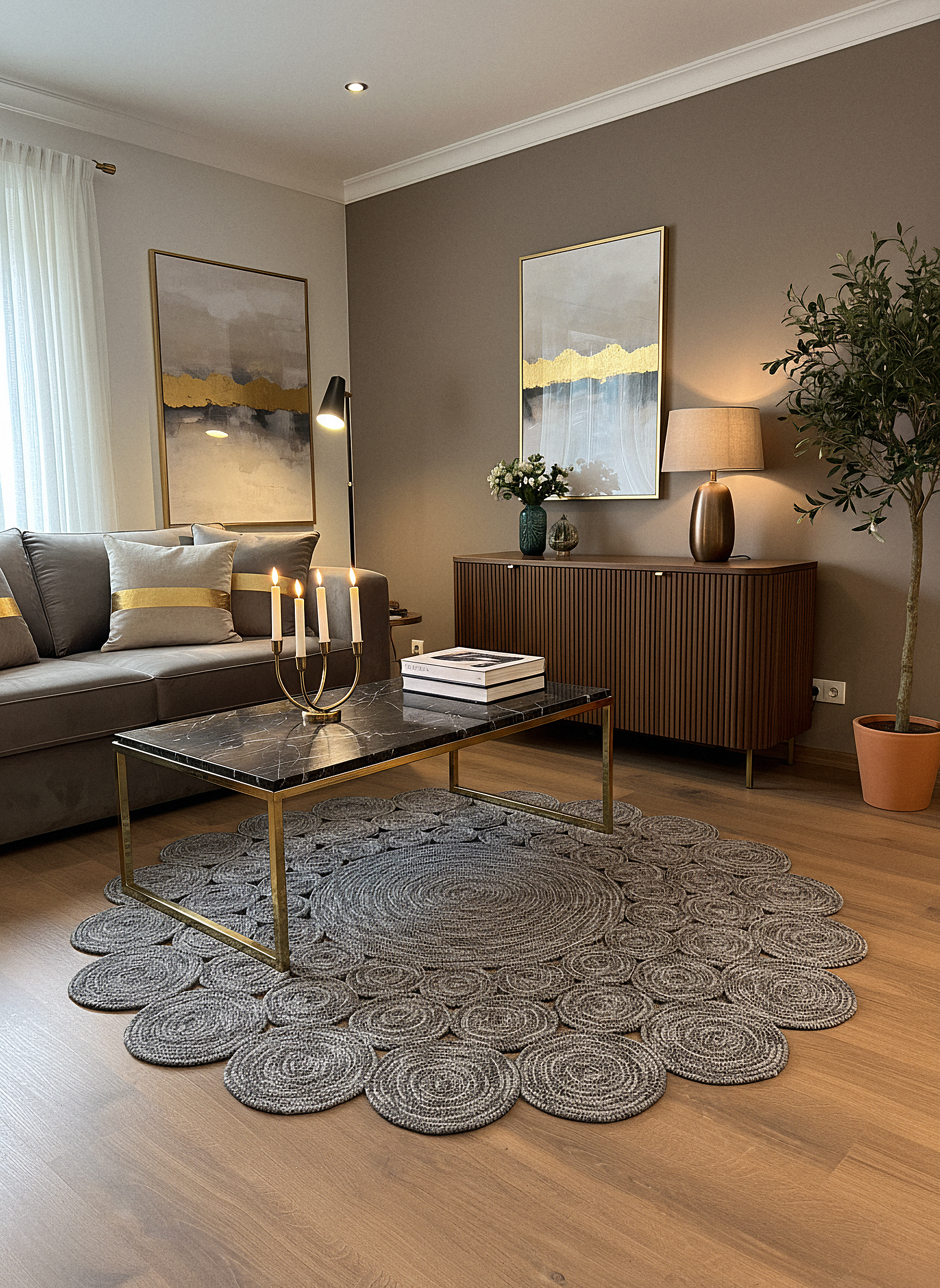 JÜT-815 Elde Dokuma Doğal Jüt Hasır Halı