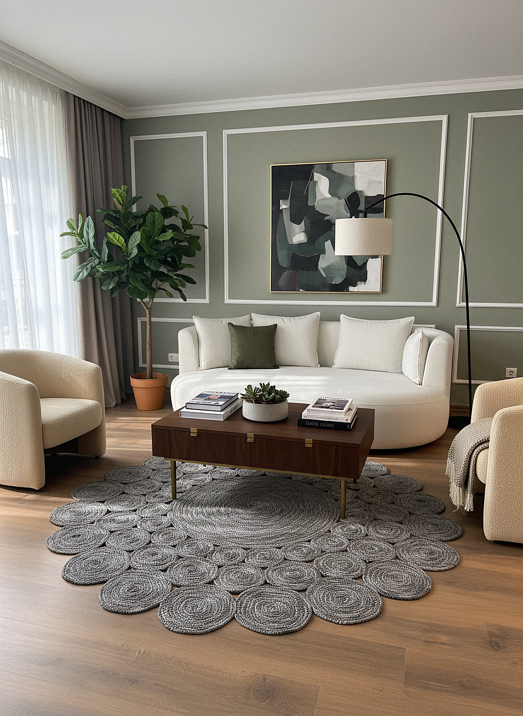 JÜT-815 Elde Dokuma Doğal Jüt Hasır Halı