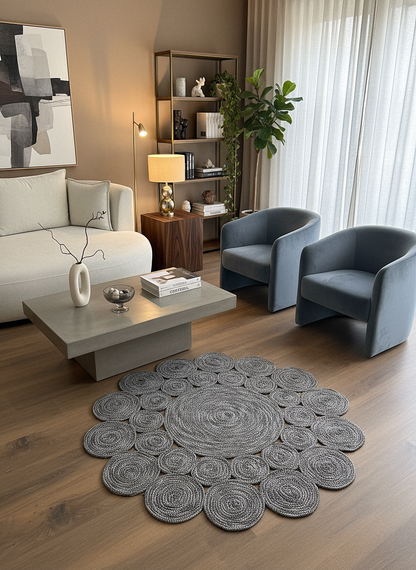 JÜT-815 Elde Dokuma Doğal Jüt Hasır Halı