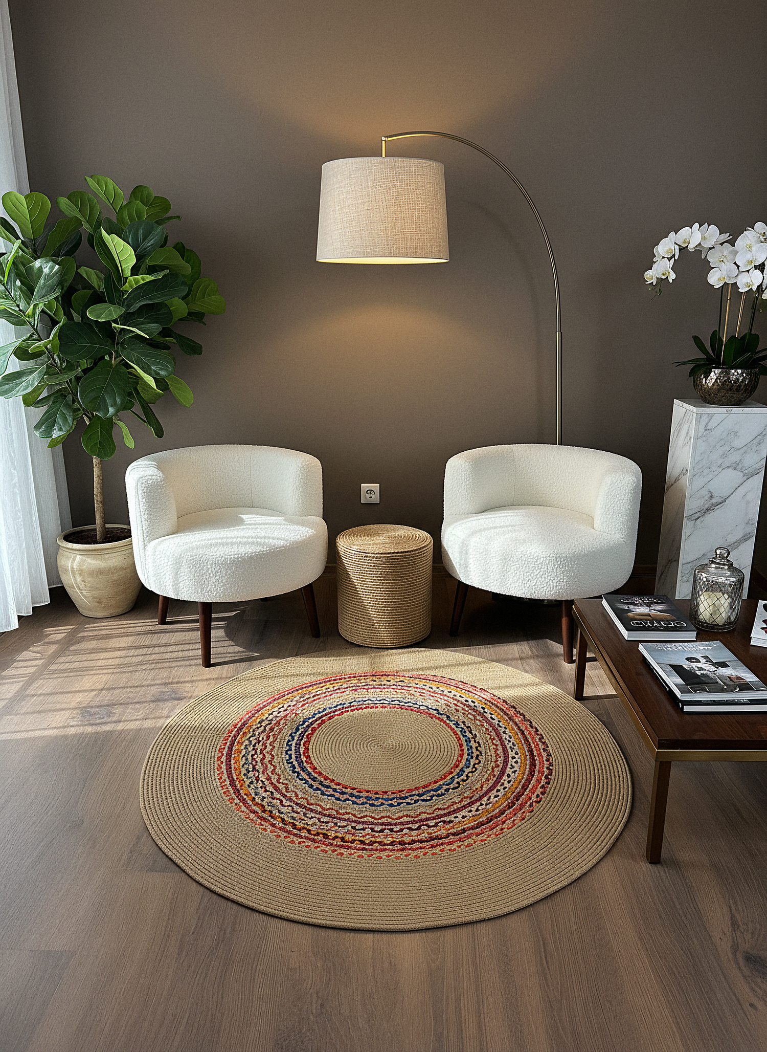 JÜT-861 Elde Dokuma Doğal Jüt Hasır Halı