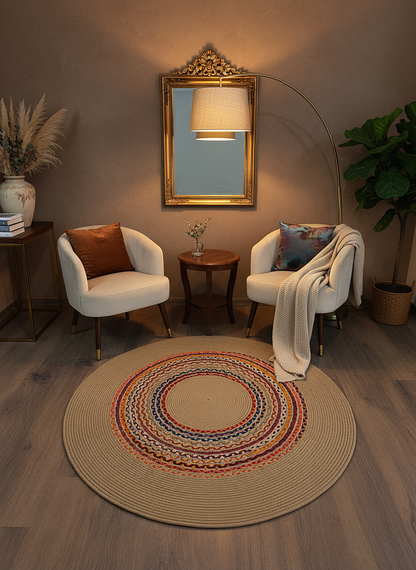 JÜT-861 Elde Dokuma Doğal Jüt Hasır Halı