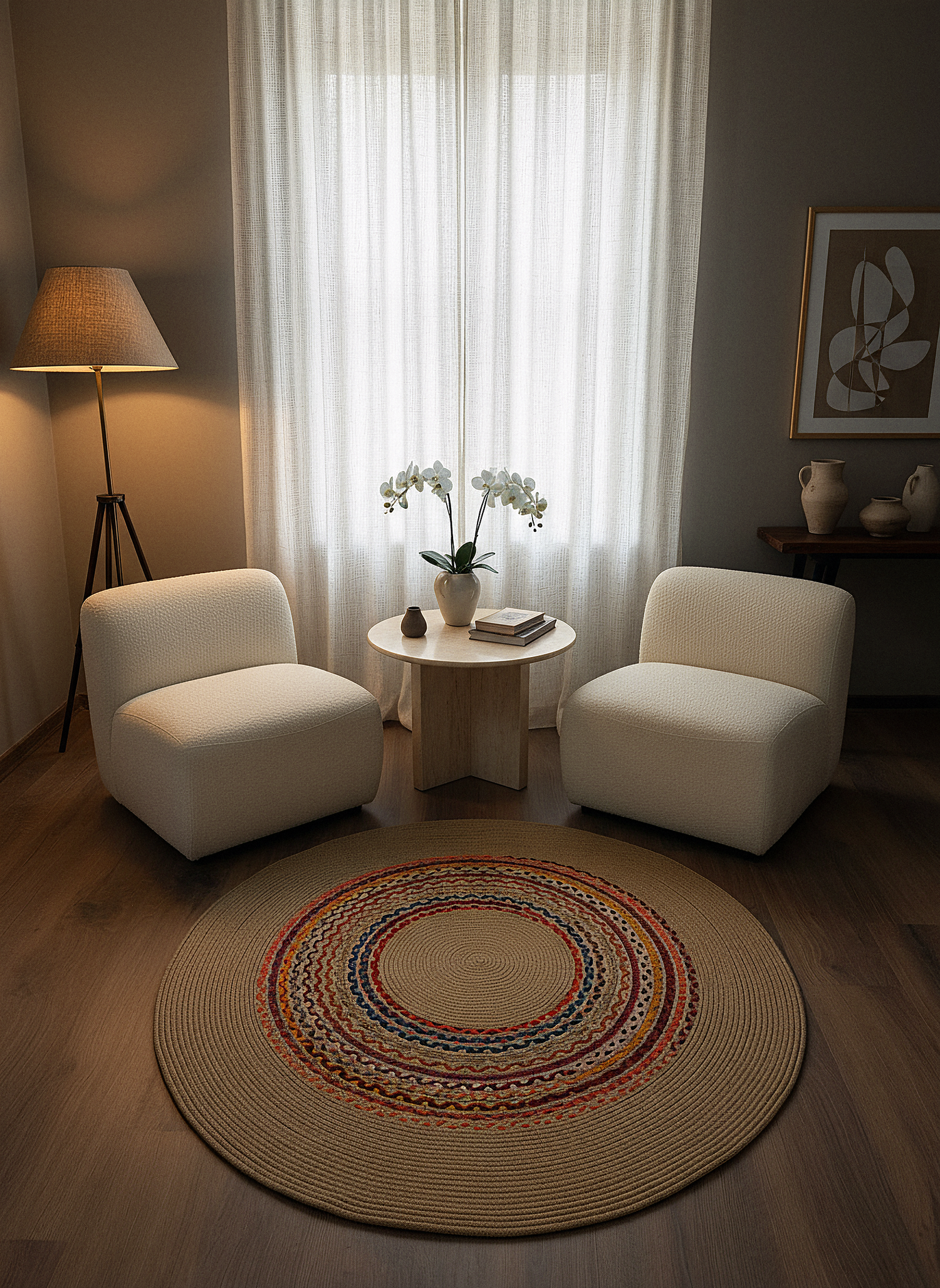 JÜT-861 Elde Dokuma Doğal Jüt Hasır Halı