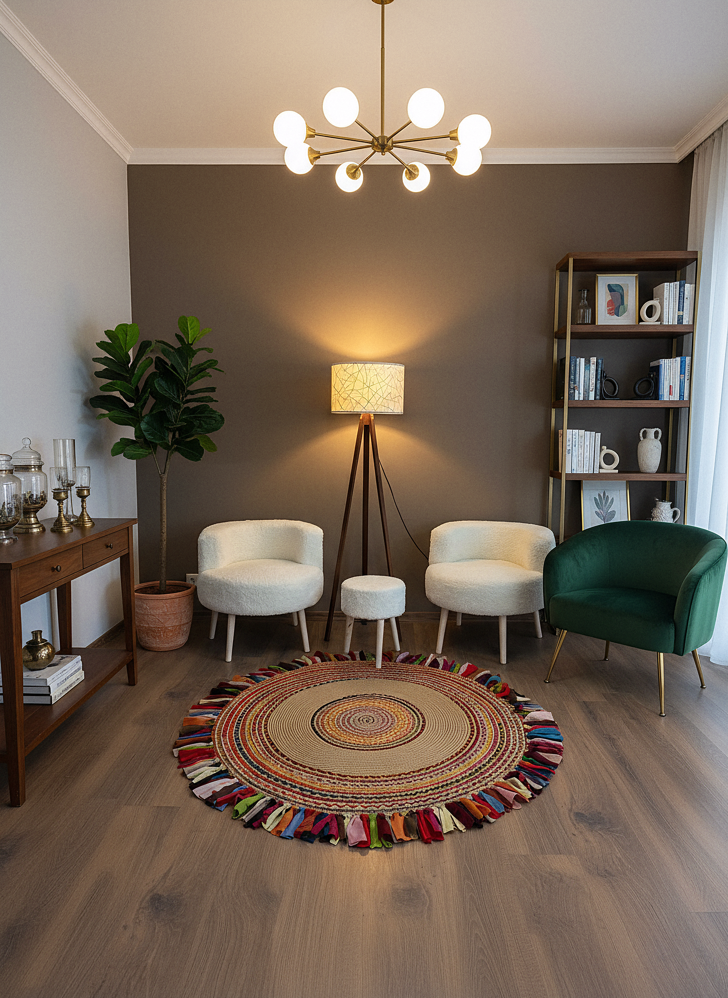 JÜT-1001 Elde Dokuma Doğal Jüt Hasır Halı