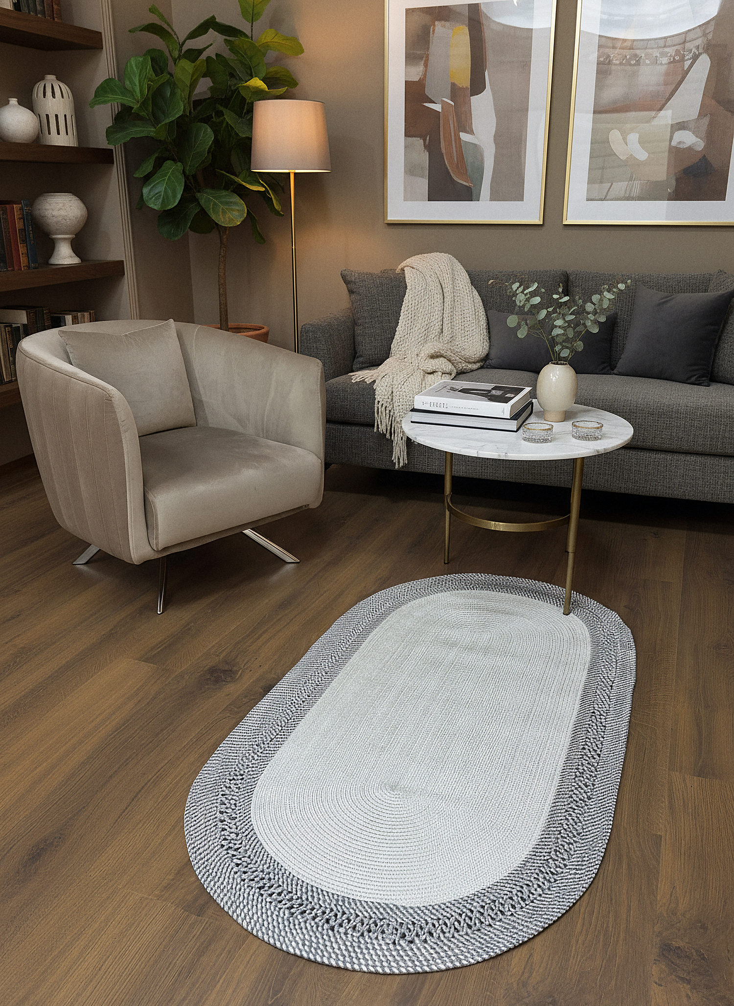 JÜT-C19 Elde Dokuma Doğal Jüt Hasır Halı