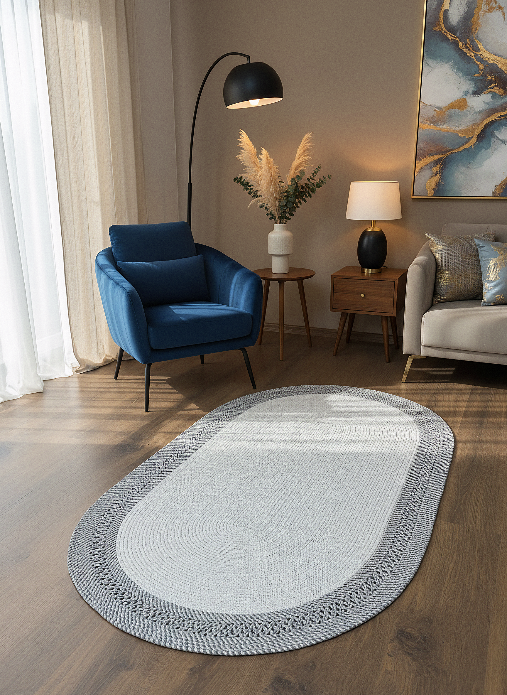 JÜT-C19 Elde Dokuma Doğal Jüt Hasır Halı