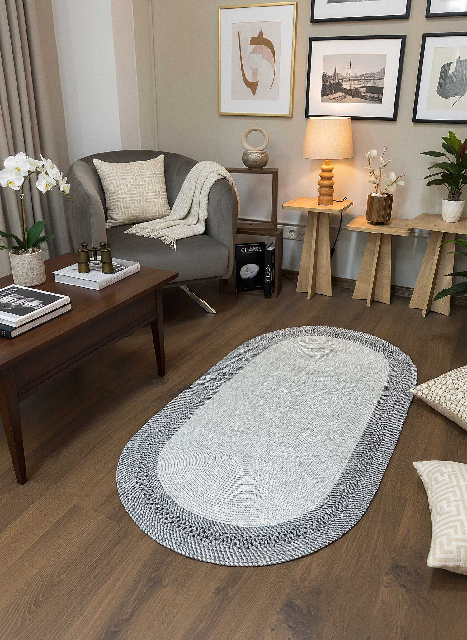 JÜT-C19 Elde Dokuma Doğal Jüt Hasır Halı