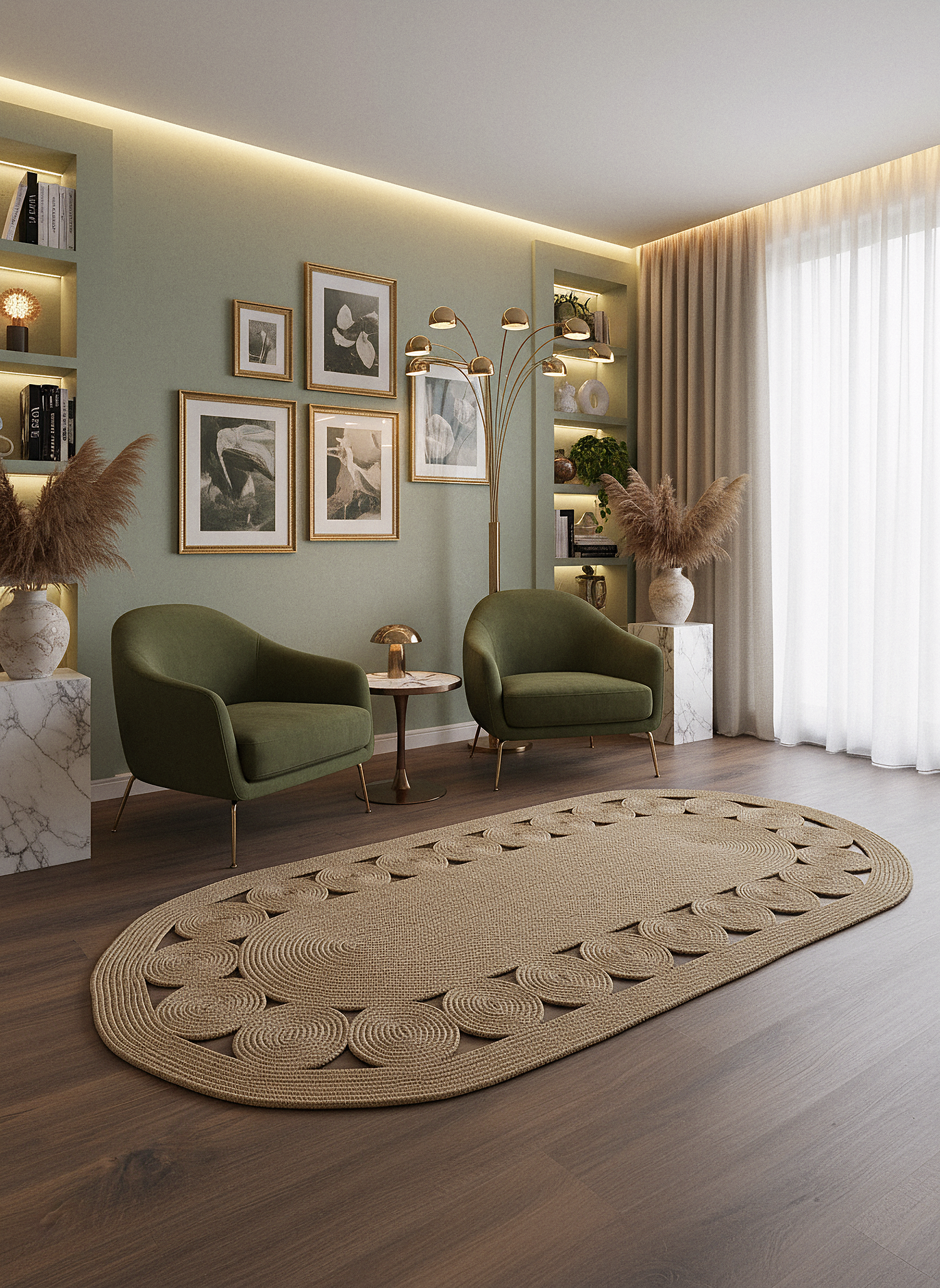 JÜT-C20 Elde Dokuma Doğal Jüt Hasır Halı