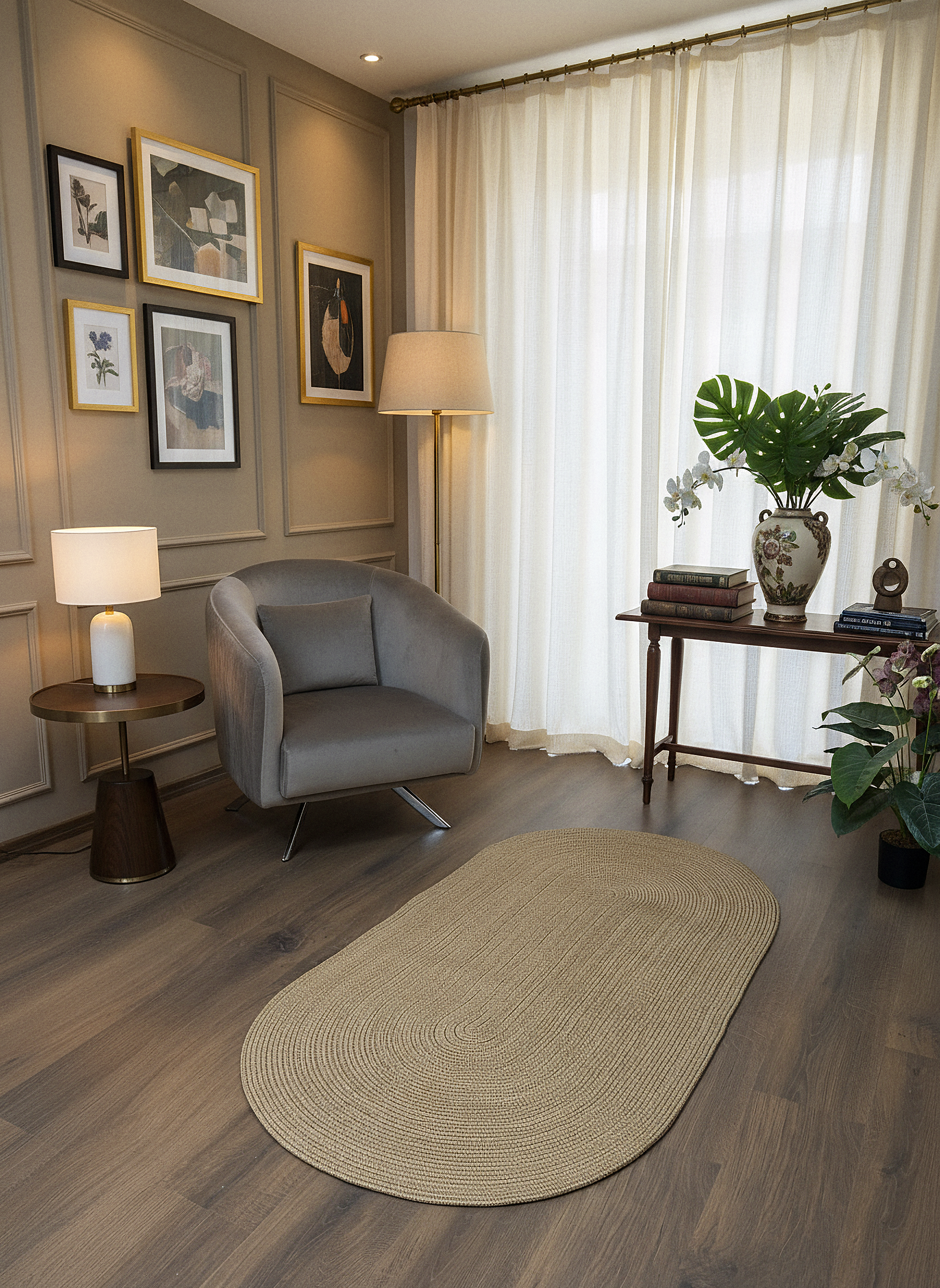 JÜT-C13 Elde Dokuma Doğal Jüt Hasır Halı