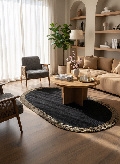 JÜT-C15 Elde Dokuma Doğal Jüt Hasır Halı