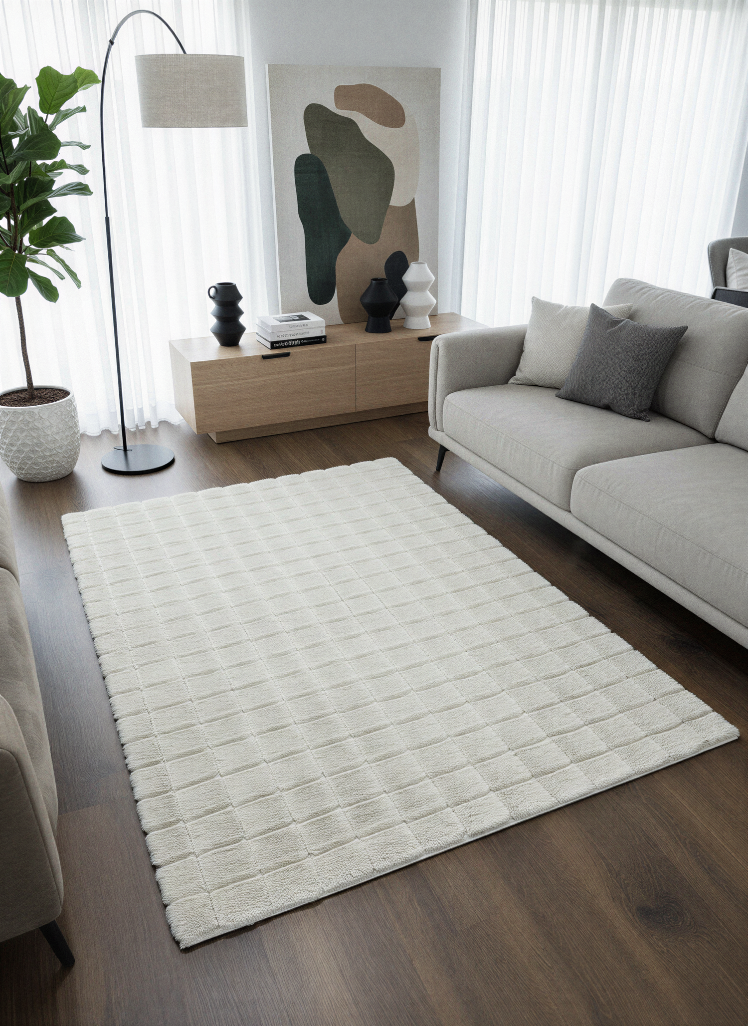 TAVŞAN SAMUR BEJ -  Kaymaz Taban Tavşan Shaggy Yatak Odası Oturma Odası Çocuk Odası Halısı