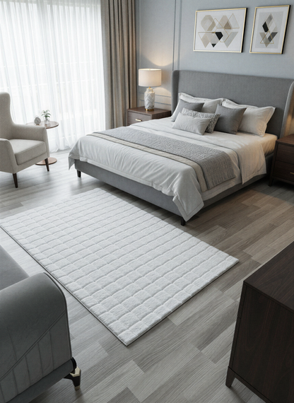 TAVŞAN SAMUR BEYAZ - Kaymaz Taban Tavşan Shaggy Yatak Odası Oturma Odası Çocuk Odası Halısı