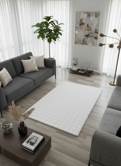 TAVŞAN SAMUR BEYAZ - Kaymaz Taban Tavşan Shaggy Yatak Odası Oturma Odası Çocuk Odası Halısı