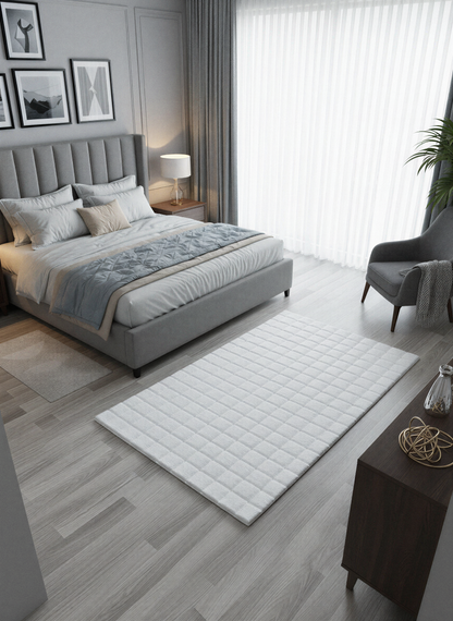 TAVŞAN SAMUR BEYAZ - Kaymaz Taban Tavşan Shaggy Yatak Odası Oturma Odası Çocuk Odası Halısı