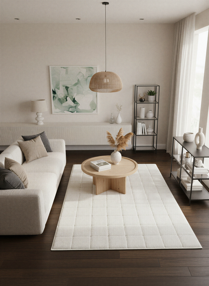 TAVŞAN SAMUR BEYAZ - Kaymaz Taban Tavşan Shaggy Yatak Odası Oturma Odası Çocuk Odası Halısı