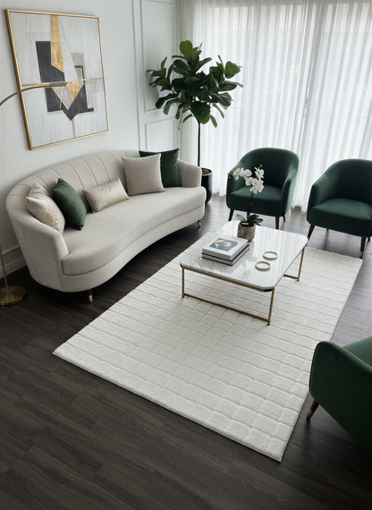 TAVŞAN SAMUR BEYAZ - Kaymaz Taban Tavşan Shaggy Yatak Odası Oturma Odası Çocuk Odası Halısı