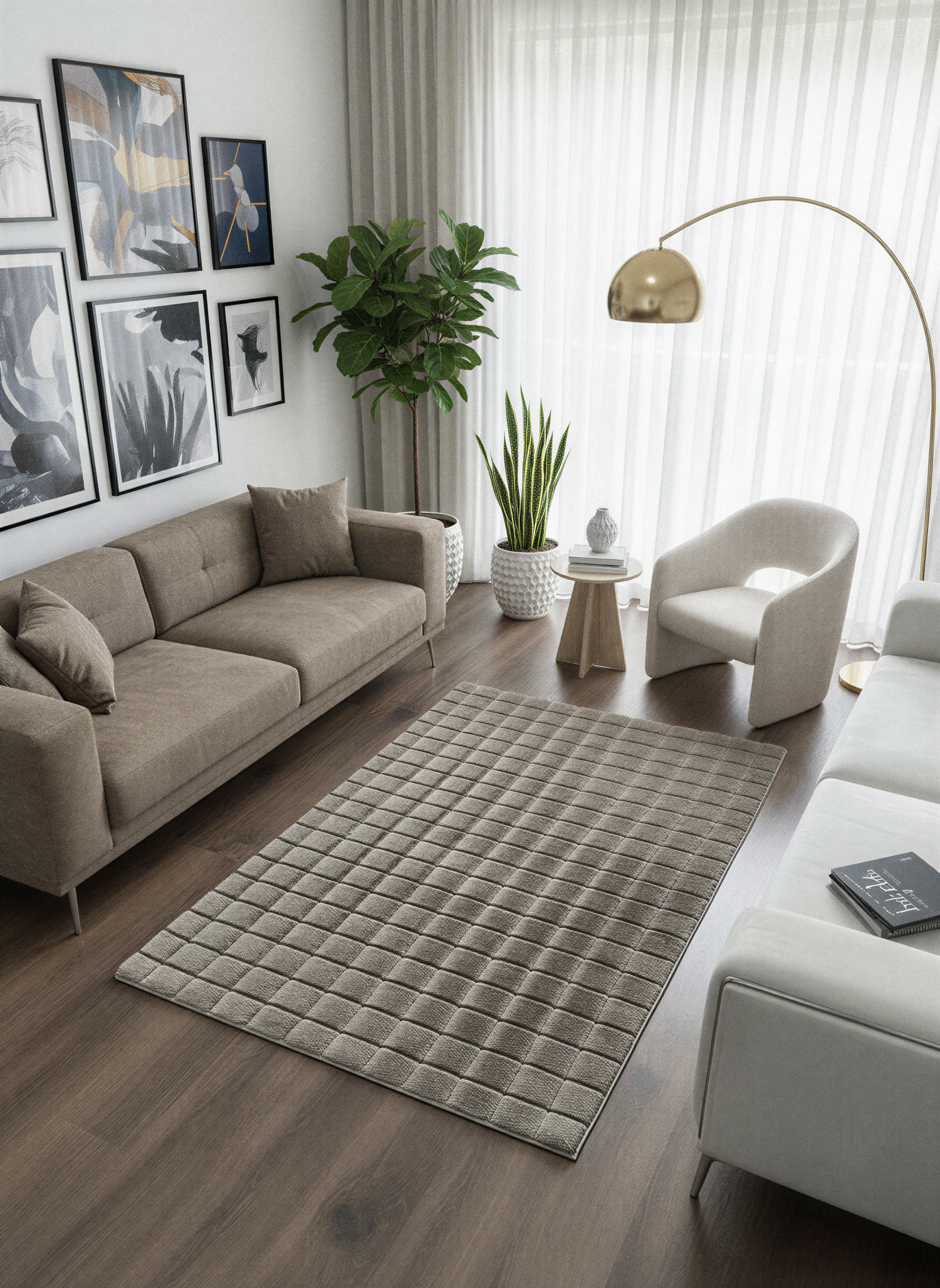 TAVŞAN SAMUR VİZON -  Kaymaz Taban Tavşan Shaggy Yatak Odası Oturma Odası Çocuk Odası Halısı