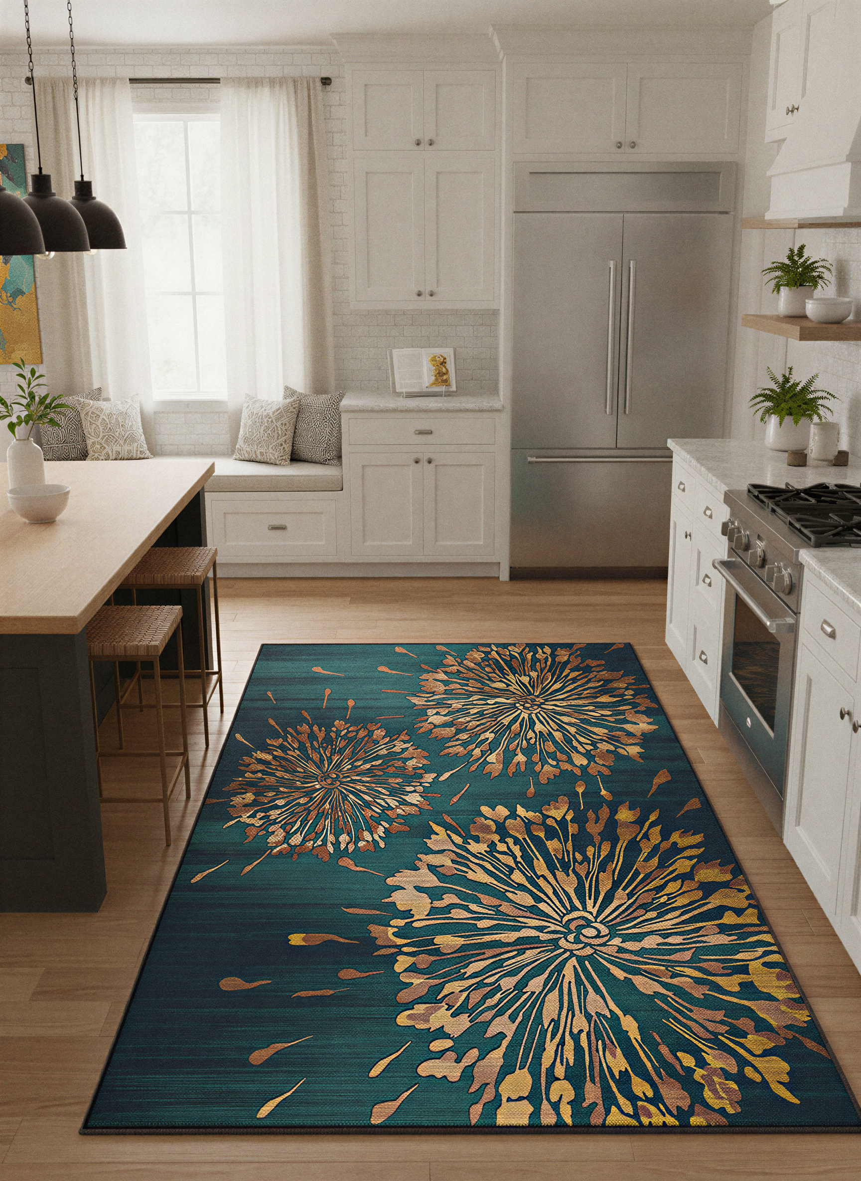 Arte HD026 Çiçek Figürlü Modern Dekoratif Dokuma Halı