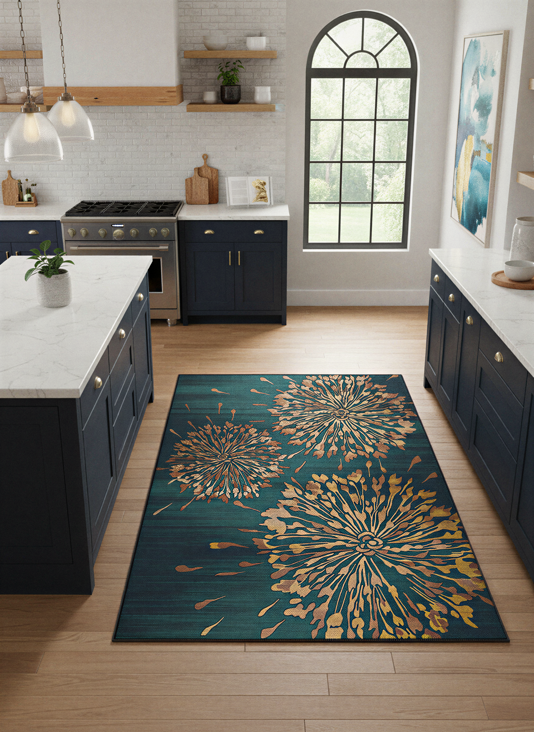 Arte HD026 Çiçek Figürlü Modern Dekoratif Dokuma Halı