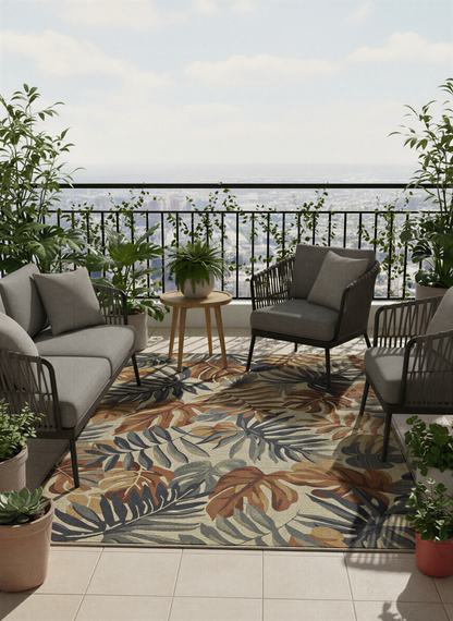 Arte HD027 Yaprak Ağaç Figürlü Modern Dekoratif Dokuma Halı