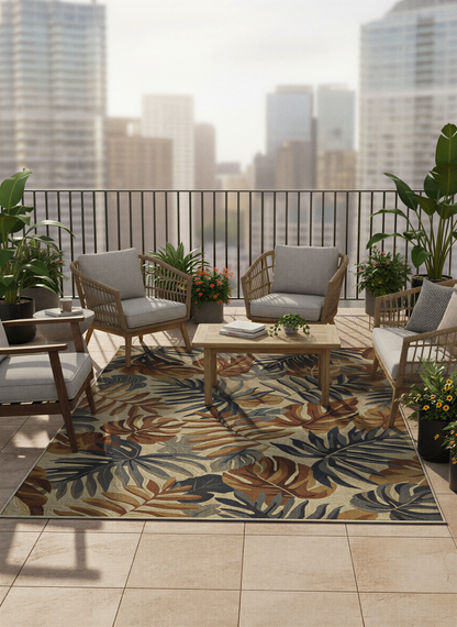 Arte HD027 Yaprak Ağaç Figürlü Modern Dekoratif Dokuma Halı