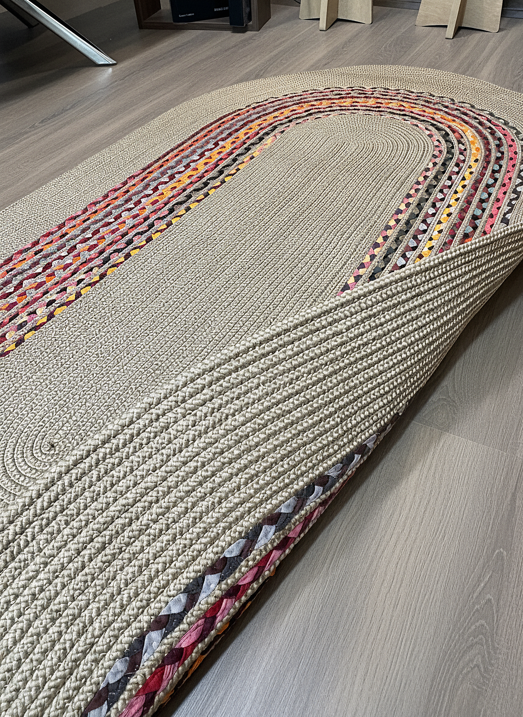 JÜT-C18 Elde Dokuma Doğal Jüt Hasır Halı