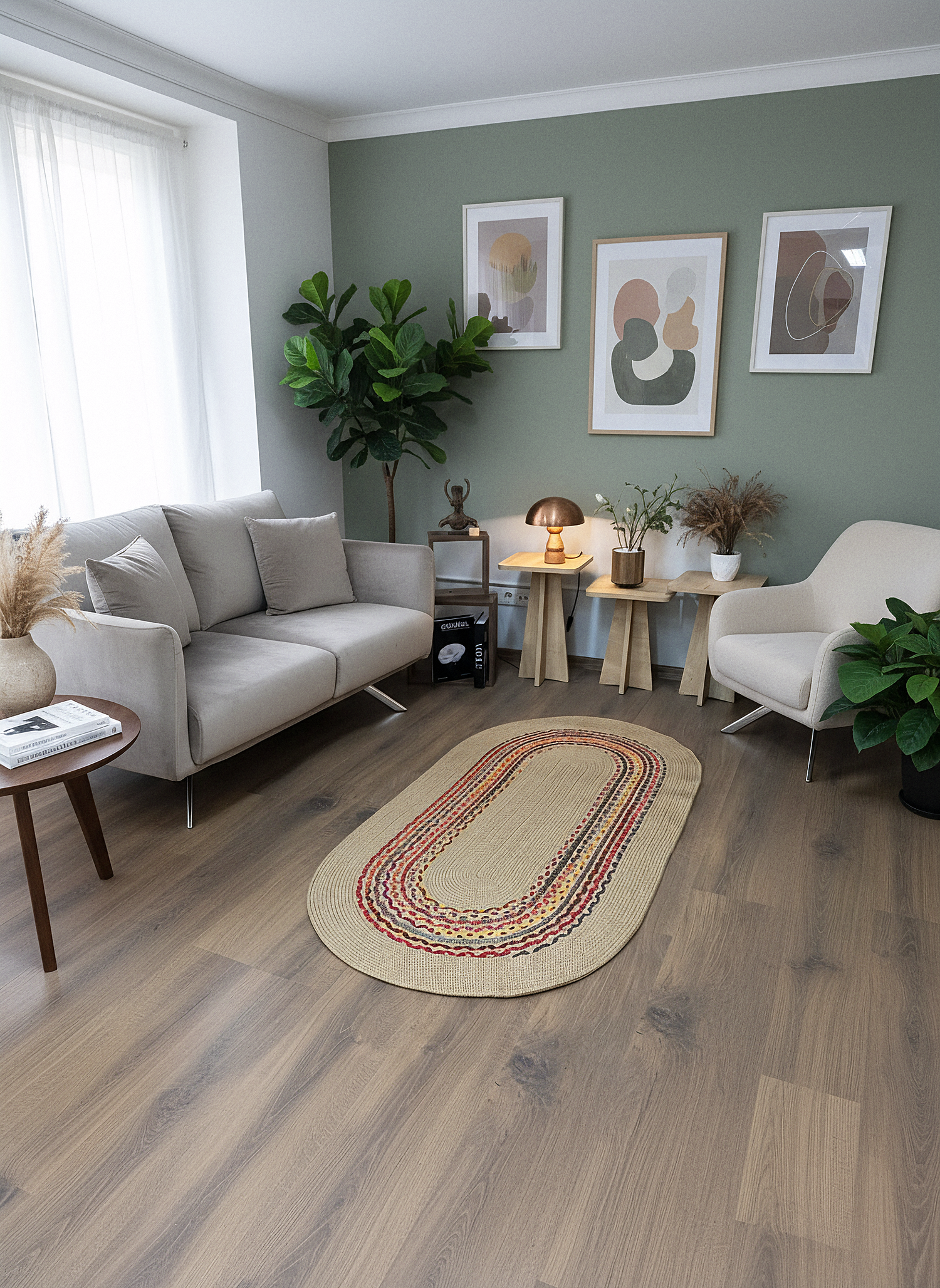 JÜT-C18 Elde Dokuma Doğal Jüt Hasır Halı