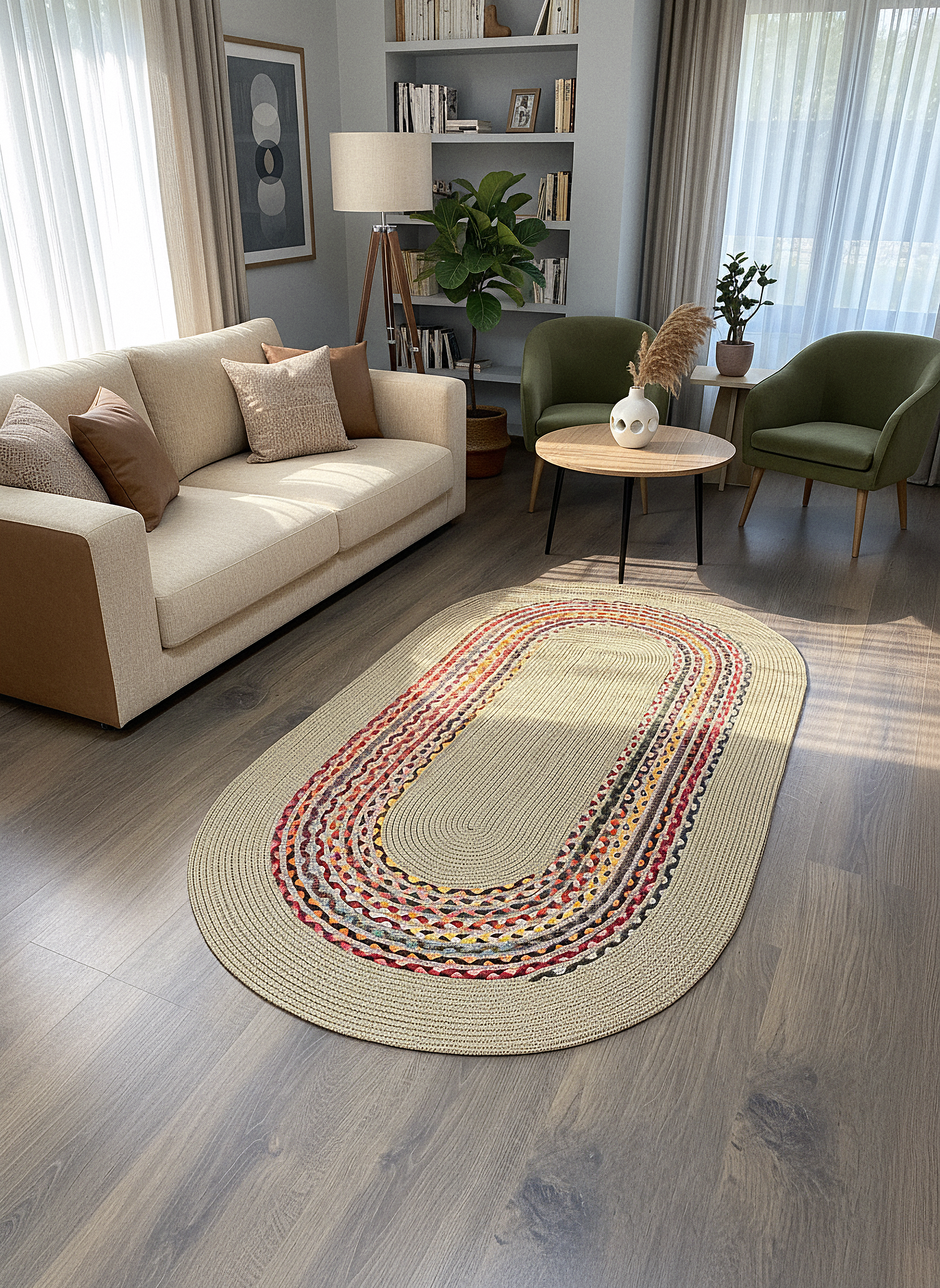 JÜT-C18 Elde Dokuma Doğal Jüt Hasır Halı