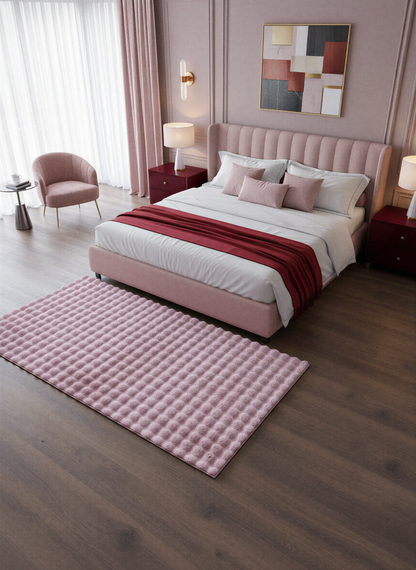 TAVŞAN BUBBLE PUDRA -  Kaymaz Dokuma Taban Tavşan Shaggy Yatak Odası Oturma Odası Çocuk Odası Halısı