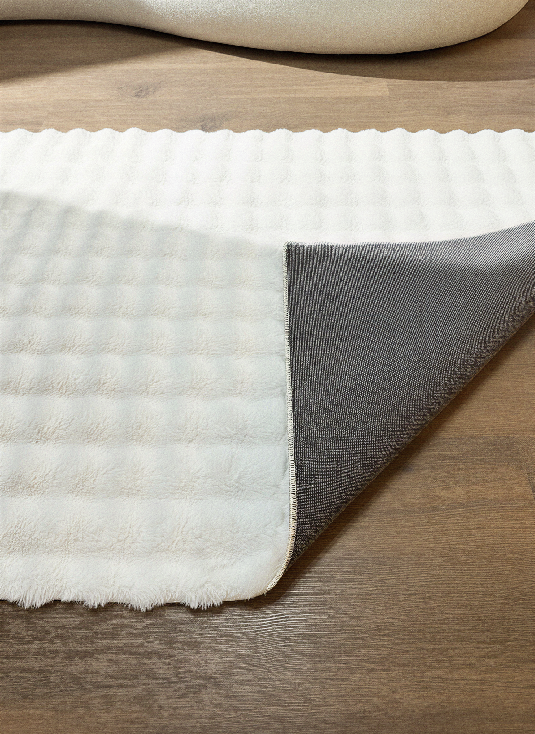 TAVŞAN BUBBLE KREM - Kaymaz Dokuma Taban Tavşan Shaggy Yatak Odası Oturma Odası Çocuk Odası Halısı