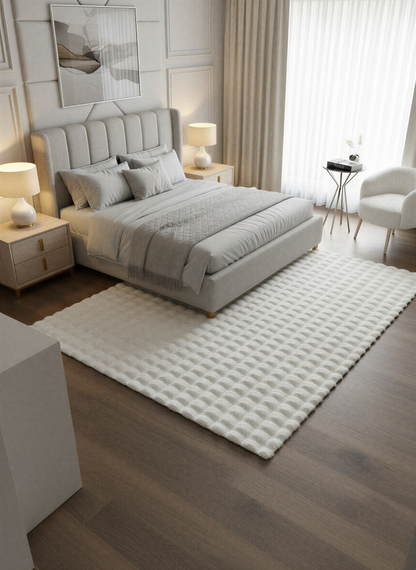 TAVŞAN BUBBLE KREM - Kaymaz Dokuma Taban Tavşan Shaggy Yatak Odası Oturma Odası Çocuk Odası Halısı