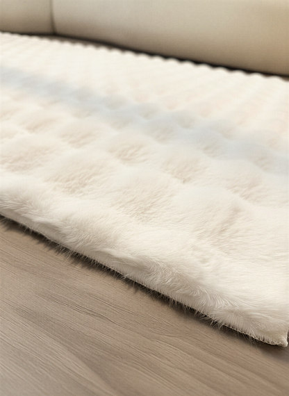 TAVŞAN BUBBLE KREM - Kaymaz Dokuma Taban Tavşan Shaggy Yatak Odası Oturma Odası Çocuk Odası Halısı