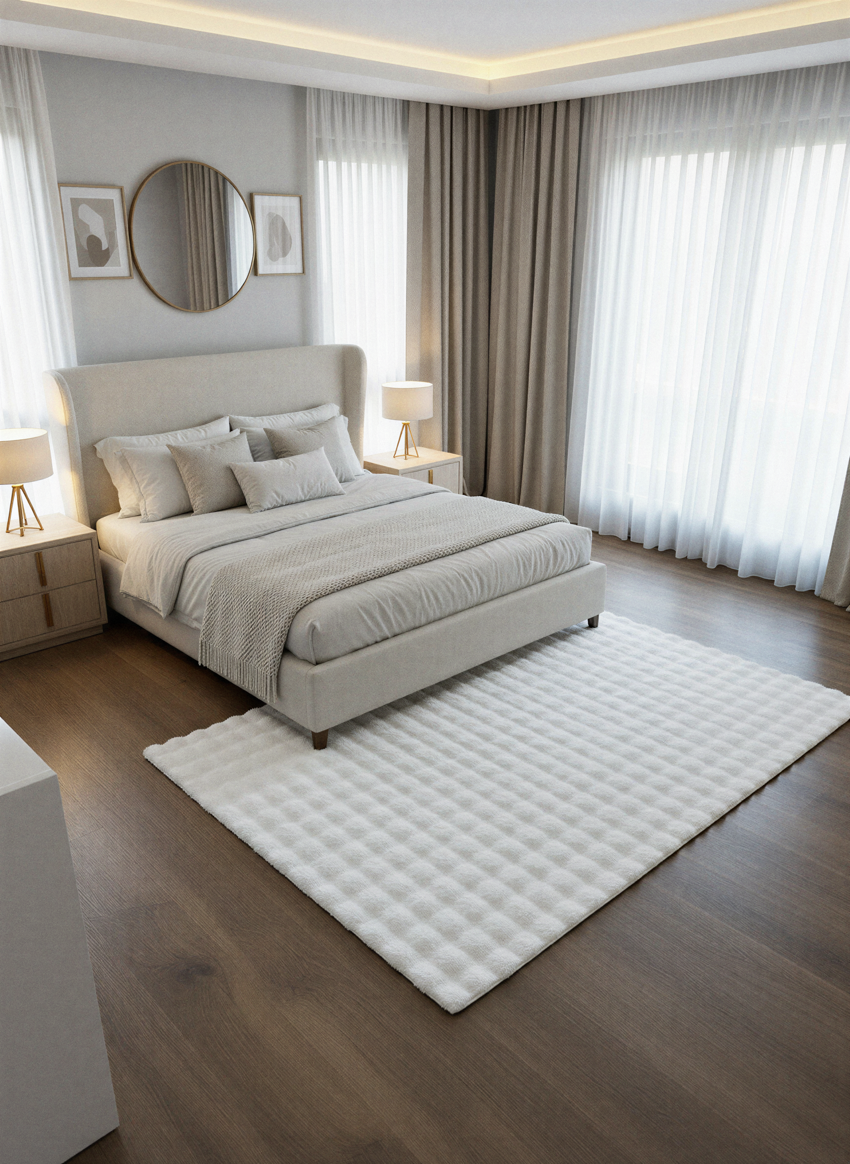 TAVŞAN BUBBLE BEYAZ - Kaymaz Dokuma Taban Tavşan Shaggy Yatak Odası Oturma Odası Çocuk Odası Halısı