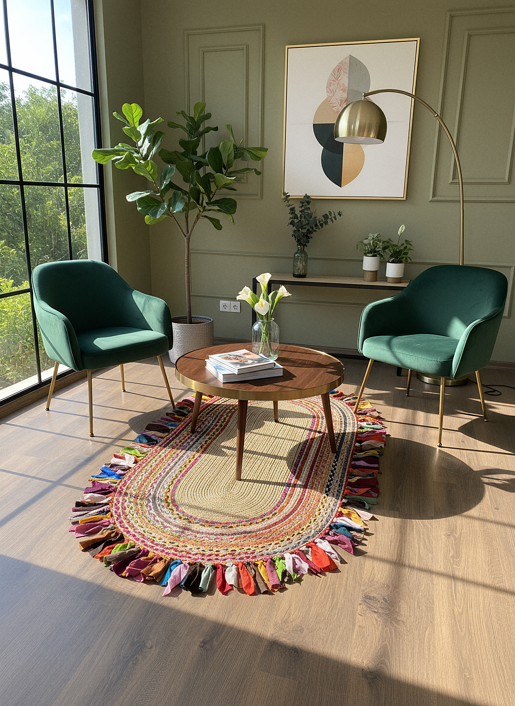 JÜT-C17 Elde Dokuma Doğal Jüt Hasır Halı