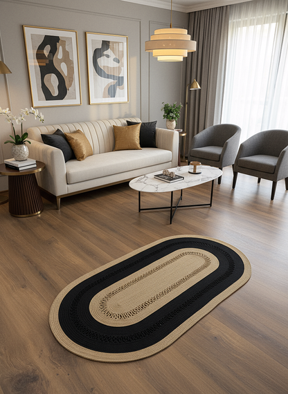 JÜT-C11 Elde Dokuma Doğal Jüt Hasır Halı