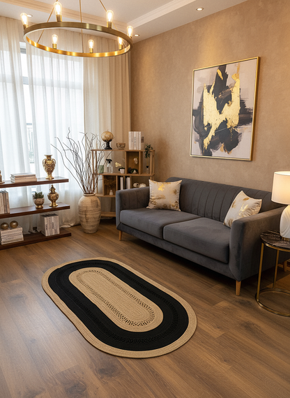 JÜT-C11 Elde Dokuma Doğal Jüt Hasır Halı