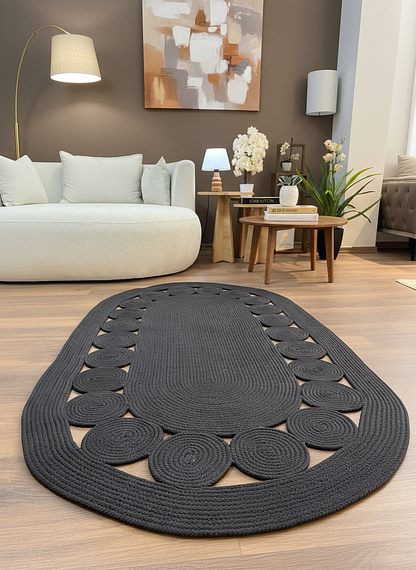 JÜT-RV455 Elde Dokuma Doğal Jüt Hasır Halı