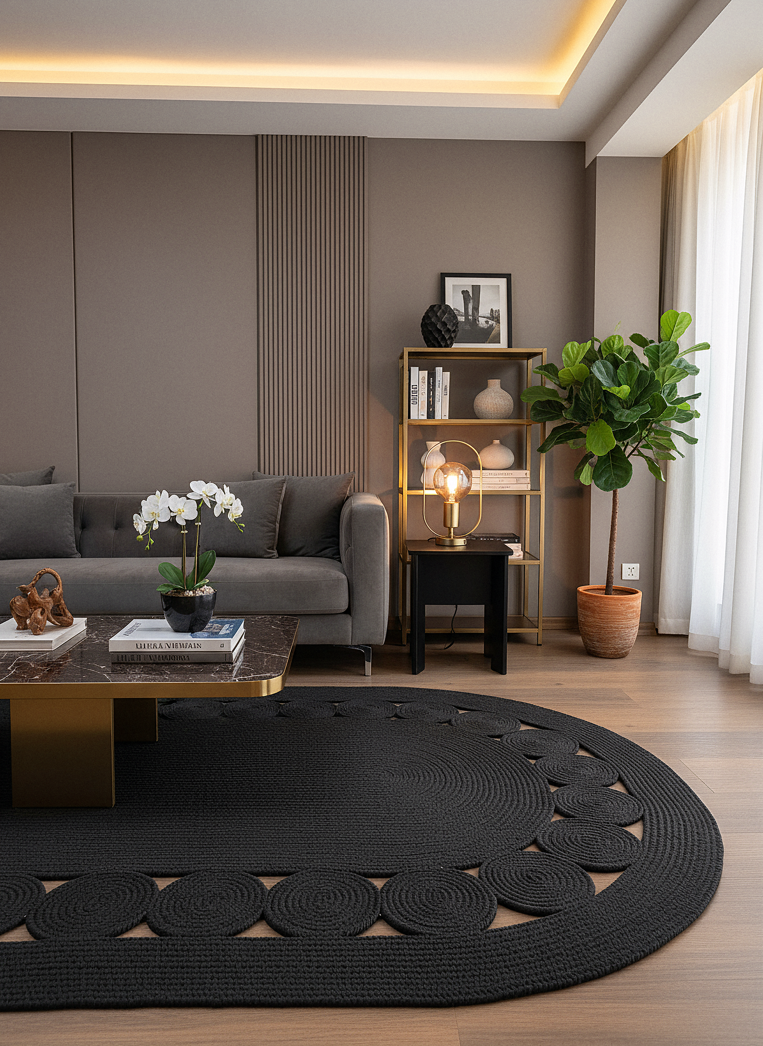 JÜT-RV455 Elde Dokuma Doğal Jüt Hasır Halı