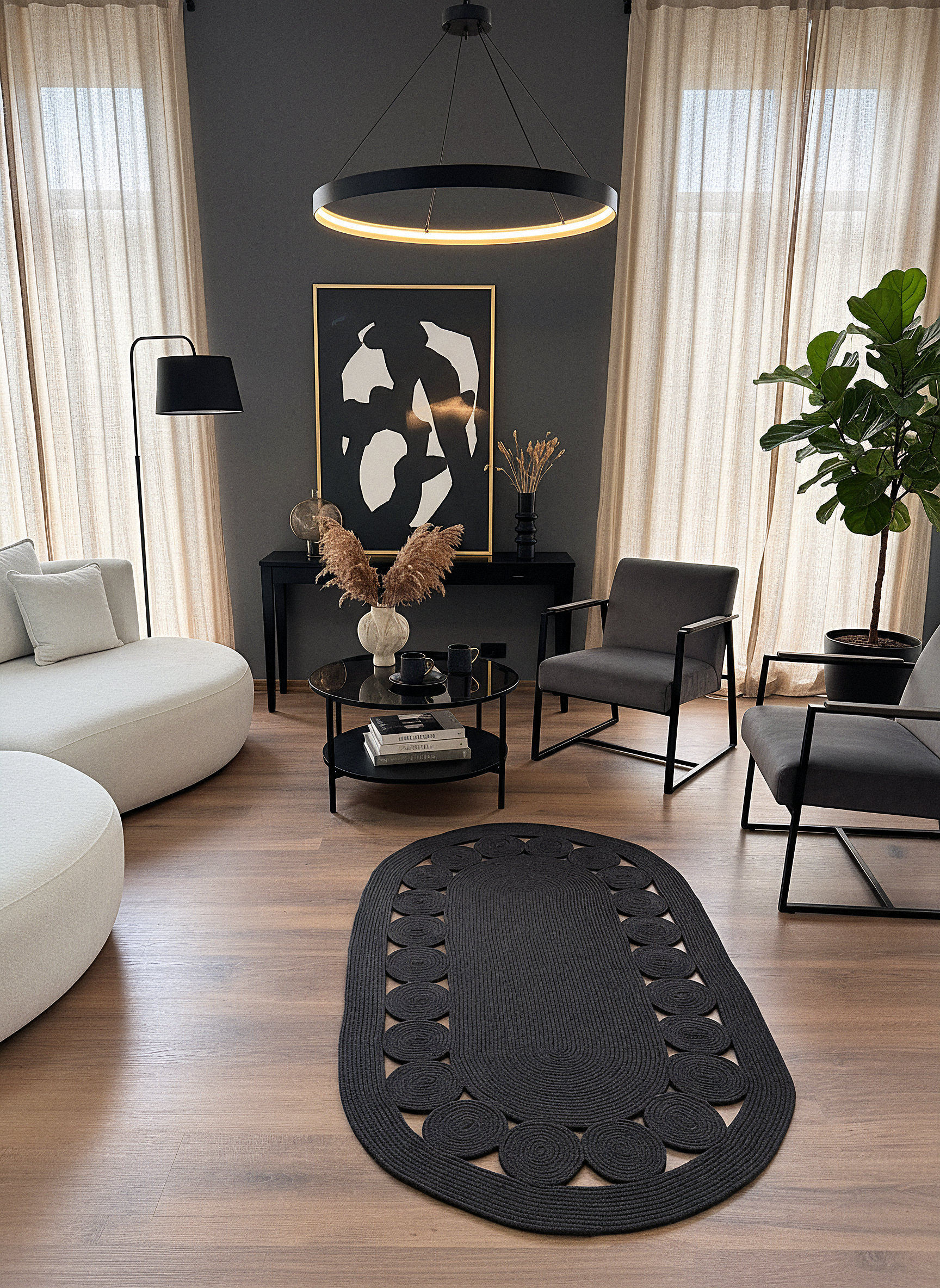 JÜT-RV455 Elde Dokuma Doğal Jüt Hasır Halı