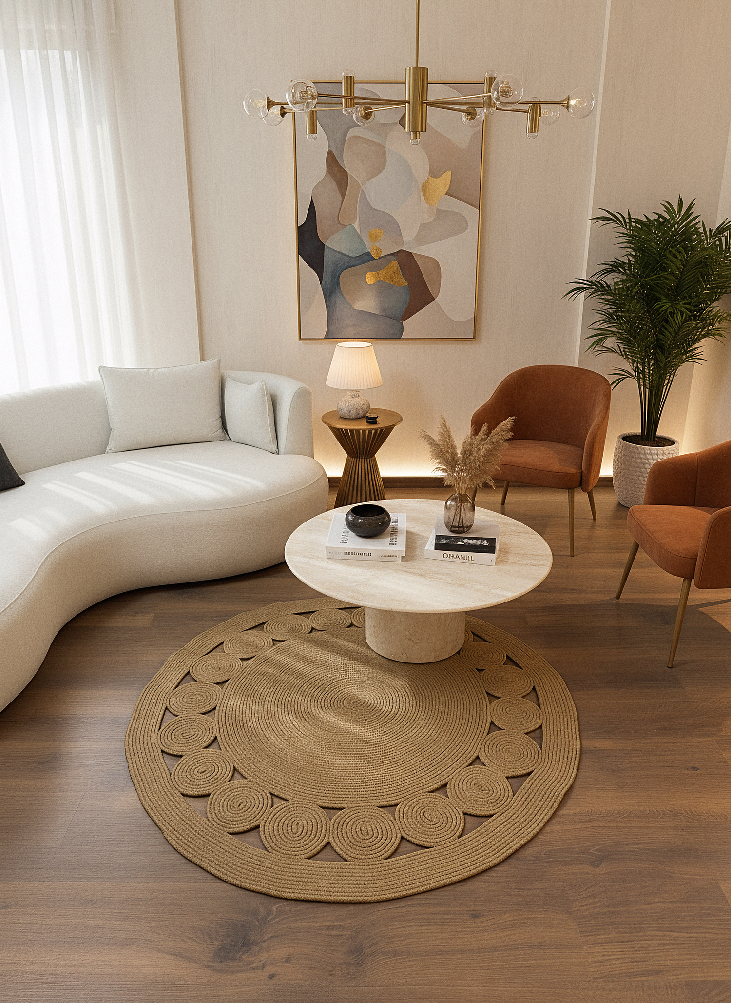 JÜT-RV424 Elde Dokuma Doğal Jüt Hasır Halı